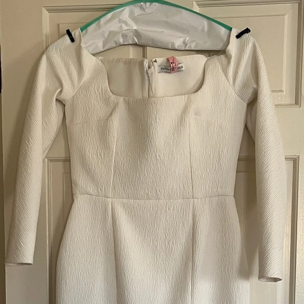 Emilia Wickstead BIRCH BRIDAL DRESS IN IVORY TEXTURED CLOQUE size 6 us altered - Picture 2 of 14